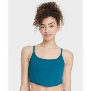 Colsie Casual Corset Teal Size L